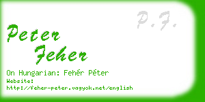 peter feher business card