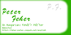 peter feher business card